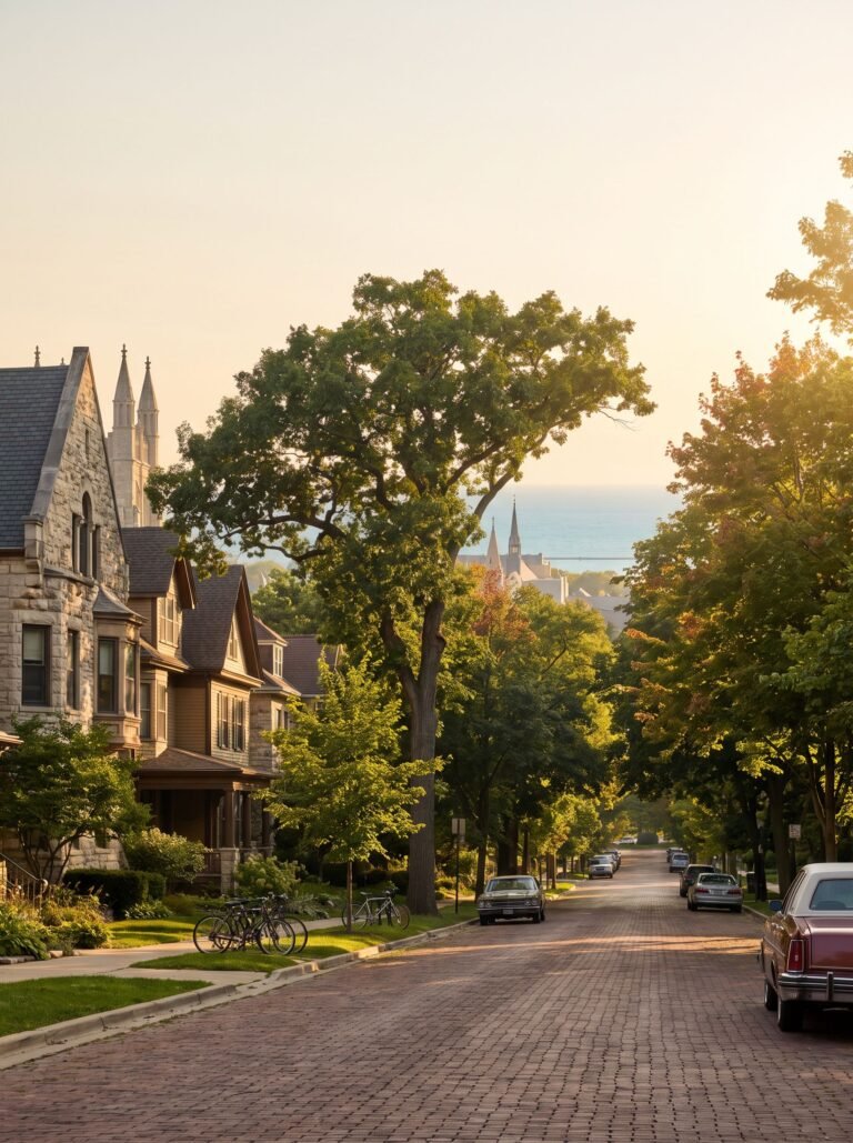 Evanston Illinois lakefront street