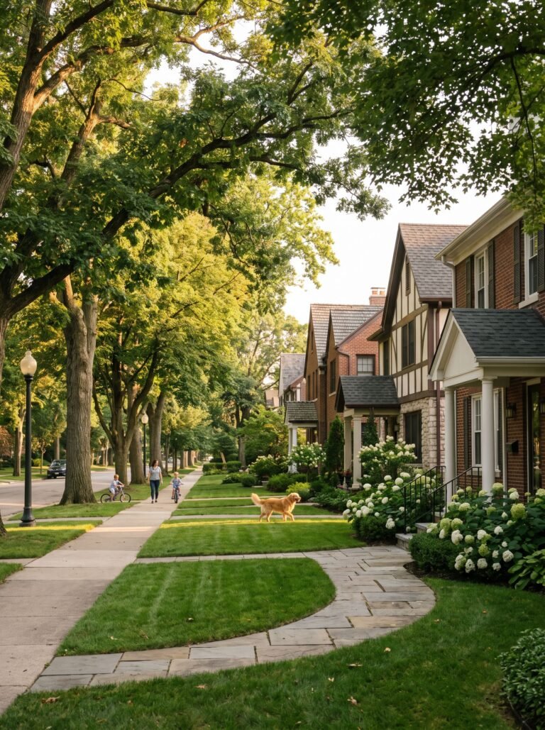 Wilmette Illinois family neighborhood street