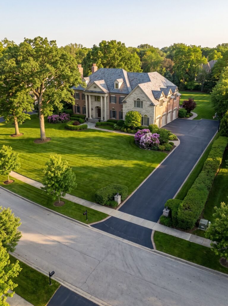 Grand suburban home on expansive lot in Lincolnwood Illinois